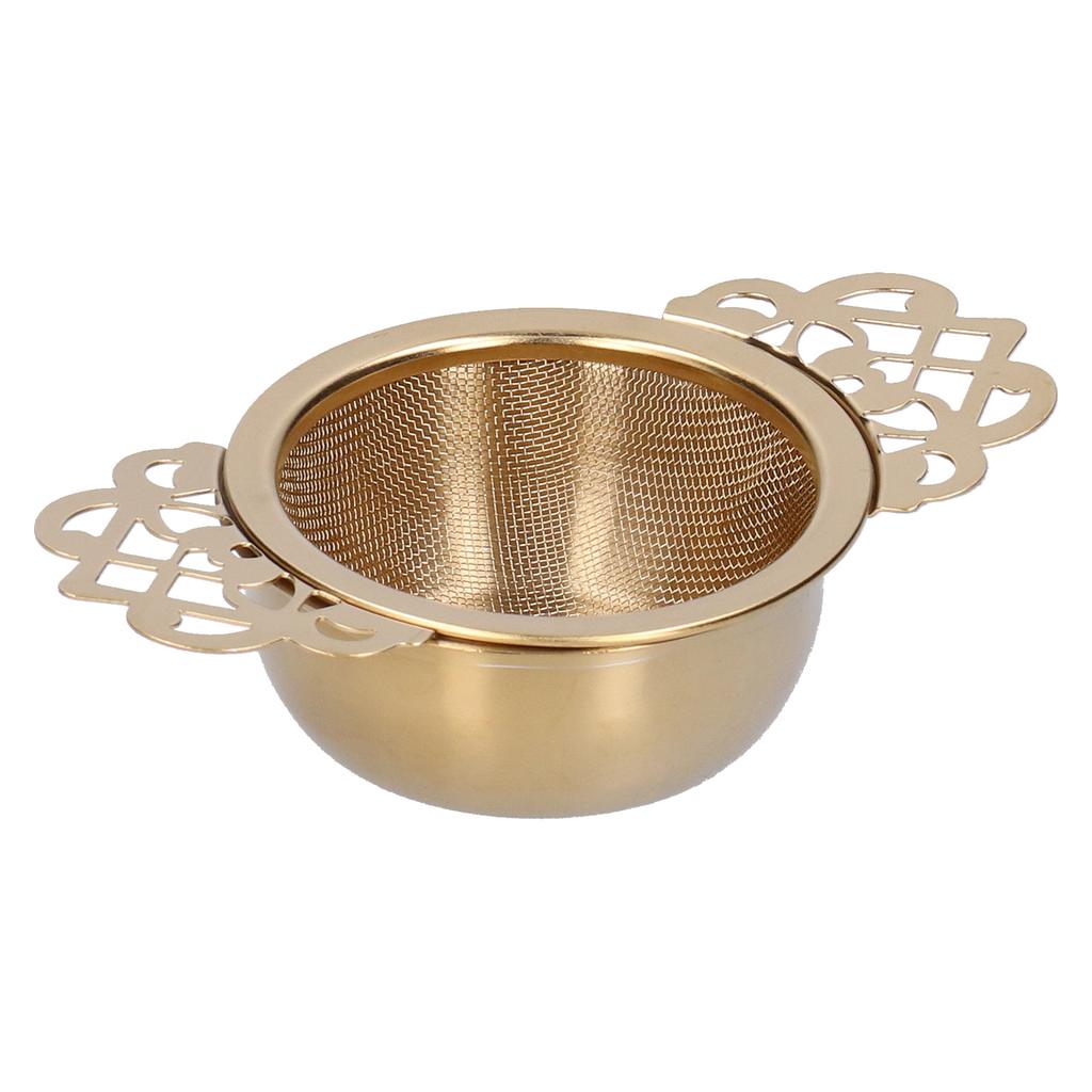 Stainless Steel Tea Strainer Loose Leaf Tea Infuser Filter Double Ear Kitchen Gadget