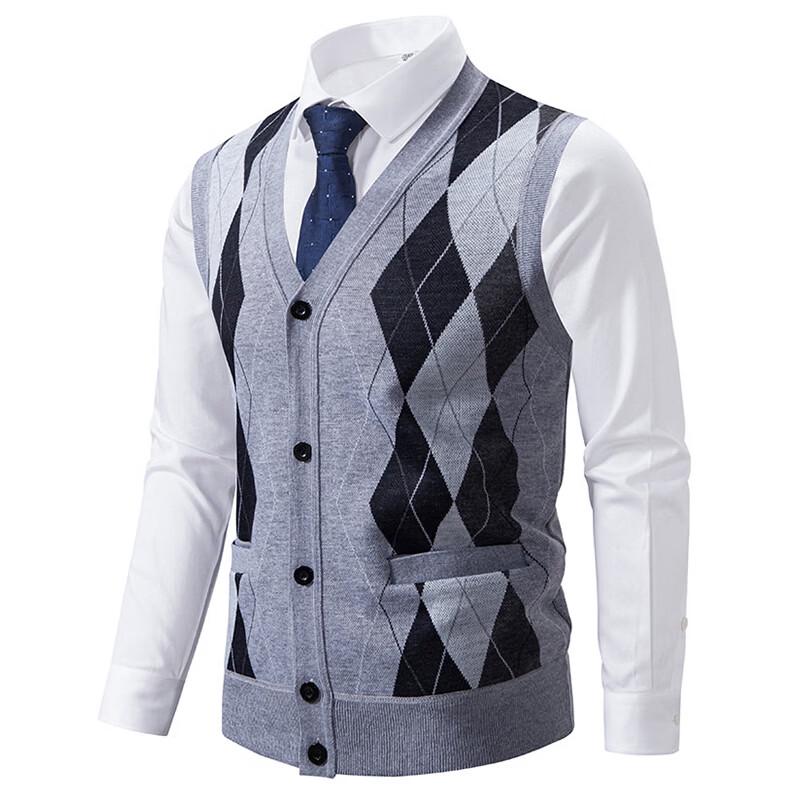 Hengyuanxiang Men's Thickened Knit Vest