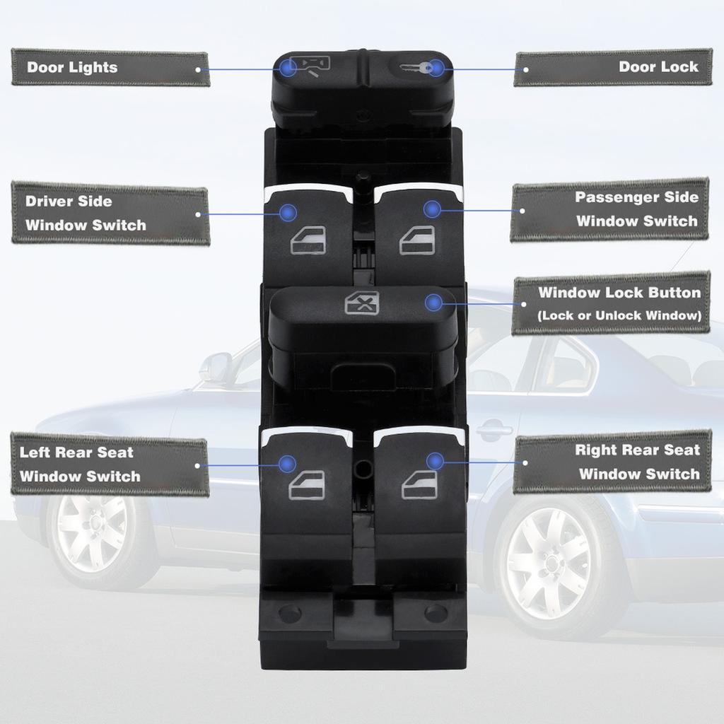 Chrome Master Window Controller For Golf MK4 Passat B5 Driver Side 3BD959857 3BD 959 857 1998-2005