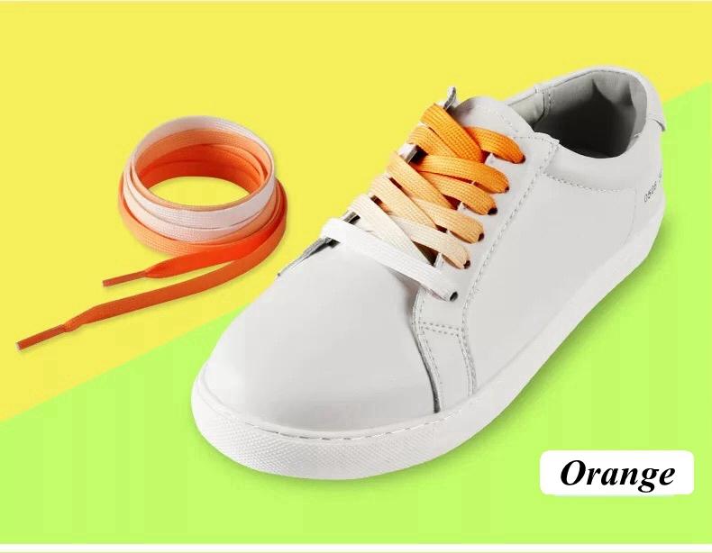 Colorful Flat Shoelaces Candy Gradient Rainbow Shoelace Kids Adult  Canvas Shoe Laces Camping Boots Silk Party Shoestring 1 Pair