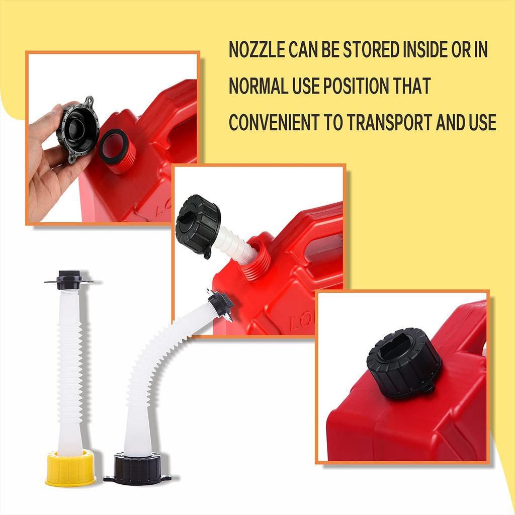 Replacement Gas Can Spouts Improved Design Flexible Pour Nozzle For Older Gas Can Fuel Water Jug 1 2 5 Gal White