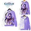 Genshin Impact Raiden Shogun Unisex-Kapuzenpullover mit Reißverschluss, Cosplay-Kostüm