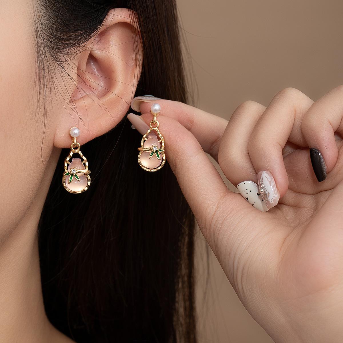 Серьги-Тыквы с Жемчугом в Национальном Стиле Женские Серьги Супер Сказочной Атмосферы Модный Дизайн Нишевые Серьги