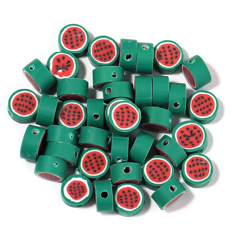 50pcs Fruit Soft Polymer Clay Beads Pottery Loose Spacer Beads For Jewelry Making DIY Bracelets Necklace Earrings Accessories