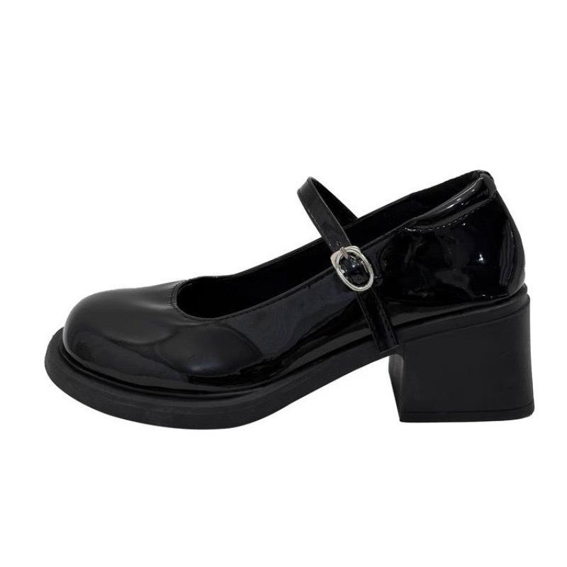 French Retro Mary Jane Shoes Women's 2025 New Autumn Round Head Thick Heel Single Shoes with Skirt Light Mouth Versatile Small Leather Shoes