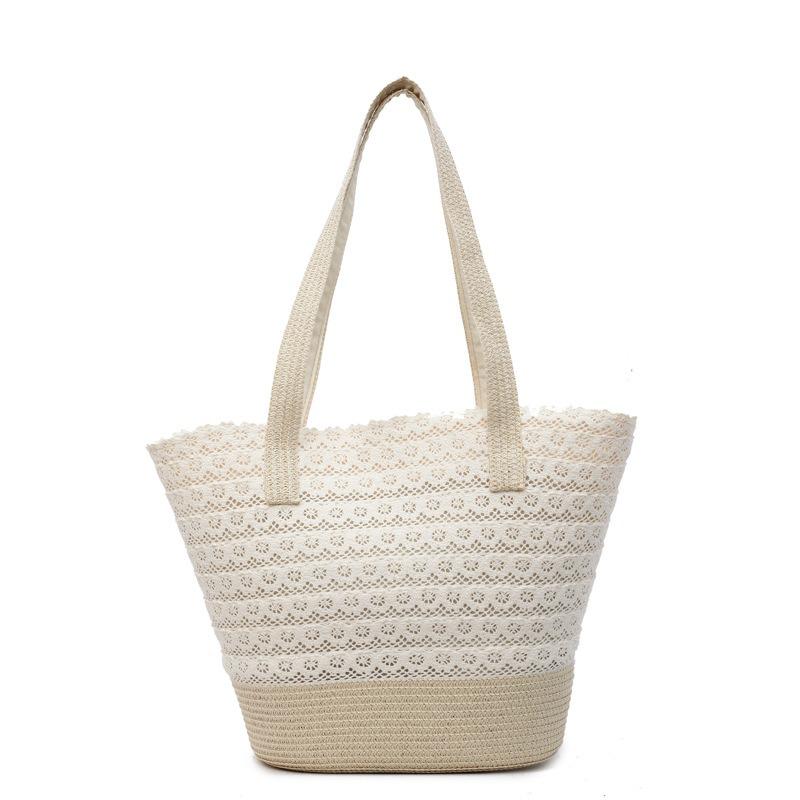 Large-capacity commuter tote bag women's summer new woven straw bag seaside vacation wind beach bag