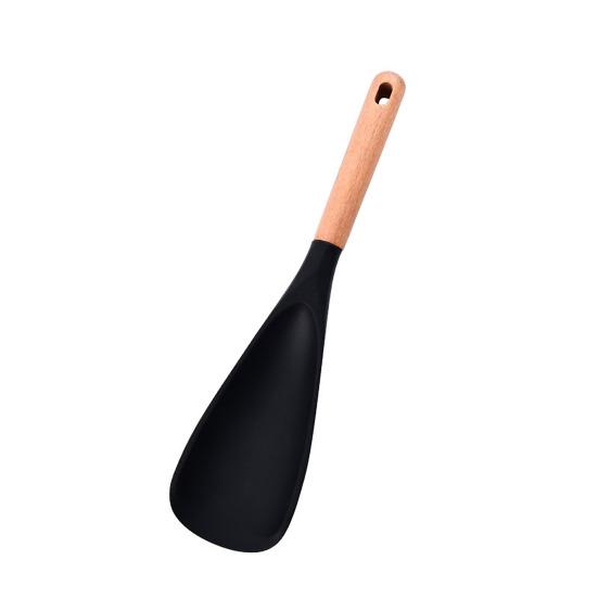 Silicone Spatula Non-Stick Cooking Spoon 3-in-1 Multi-Function Spatula with Ergonomic Wooden Handle High Temperature