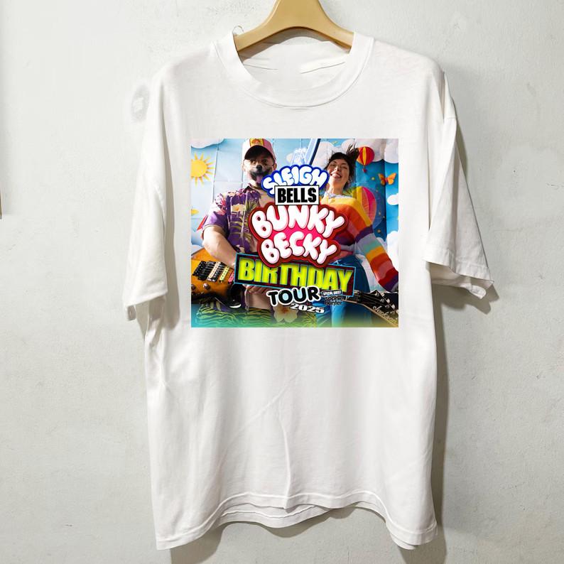 2025 HOT NEW Sleigh Bells band tour 2025 WHITE T-shirt Unisex 1F1976 Unisex T-Shirt XXXL