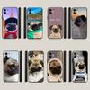 Pug Dog French Bulldog Phone Case For iPhone16,15,14,13,12,11,Plus,Pro Max,XS,X,XR,SE,Mini,8,7 Soft Silicone Black Cover