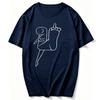 Unisex Cotton T Shirt Flork Stick Figure Middle Finger Gesture Simple Line Doodle Graphic Print Funny Sassy Casual Street Trendy