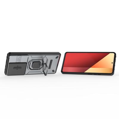 For Xiaomi Redmi Note 13 Pro 4G/Poco M6 Pro 4G Case PC+TPU Slide Lens Lid Anti-drop Phone Cover