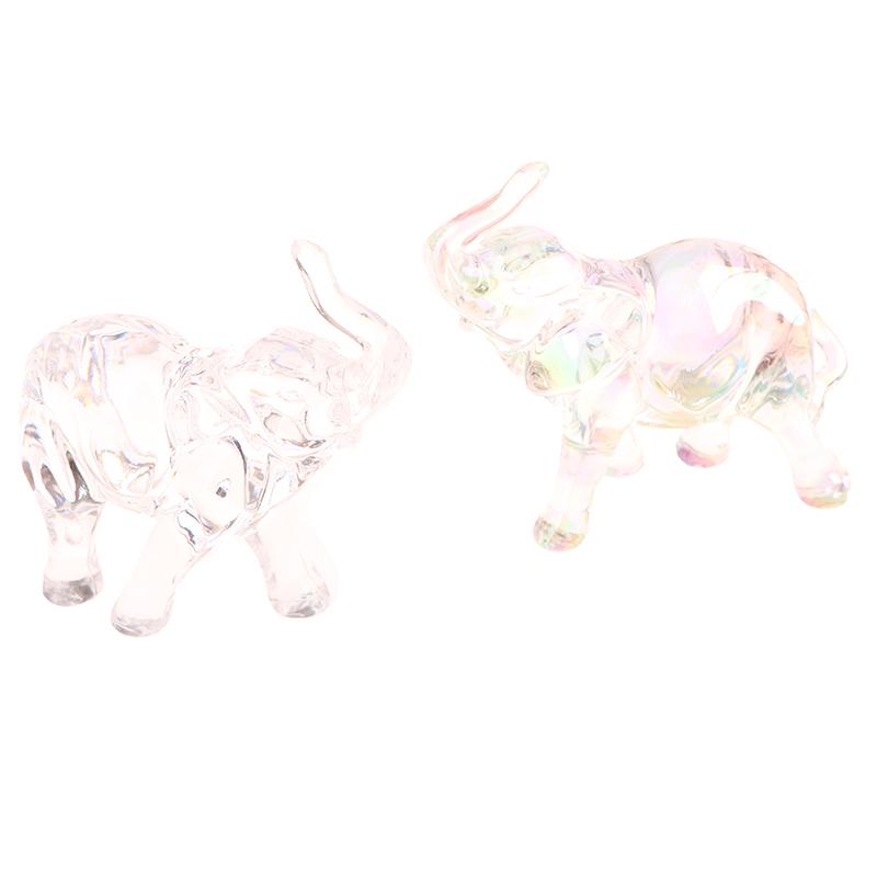 Cute Crystal Elephant Statue Mini Animal Baby Elephant Ornament Handicraft Desktop Decoration For Living Room