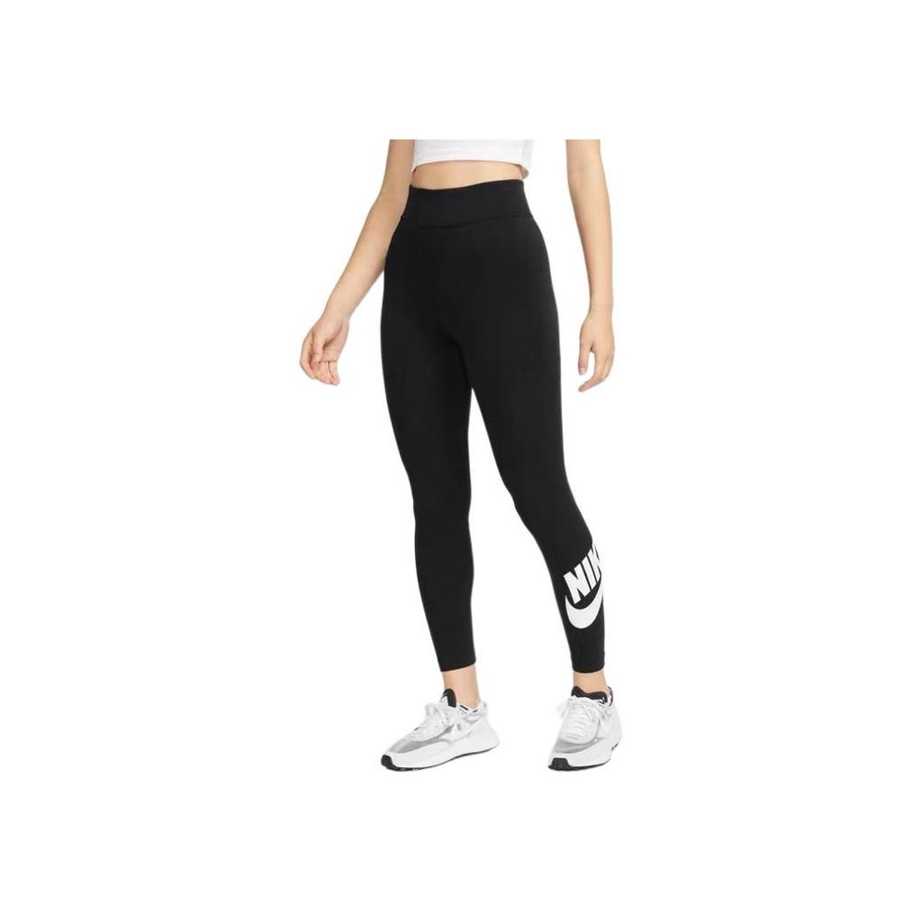Nike Logo Letter Print Fitness Running Sports Knitted Butt-Lifting Leggings Women Leggings Black DB3904-010