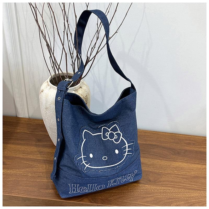 

Повседневная джинсовая сумка большой вместимости женская весенняя новая универсальная на плечо, сумка-мессенджер, сумка-тоут для поездок на работу, сумка-ведро average size темно-синий