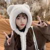 Woolen Winter Hat Cute Bear Ears Cycling Cap Fashion Bucket Hat  for Women