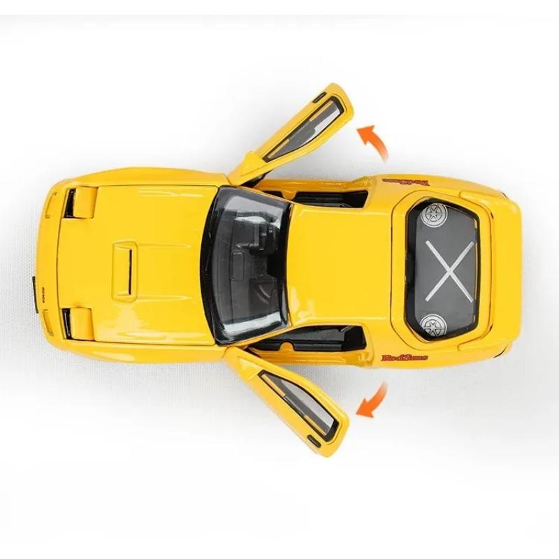 1/32 Scale Mazda RX7 FC INITIAL D Alloy Car Model Diecasts Metal Toy Vehicle Sound and Light Car Toys for Boy Children Gift