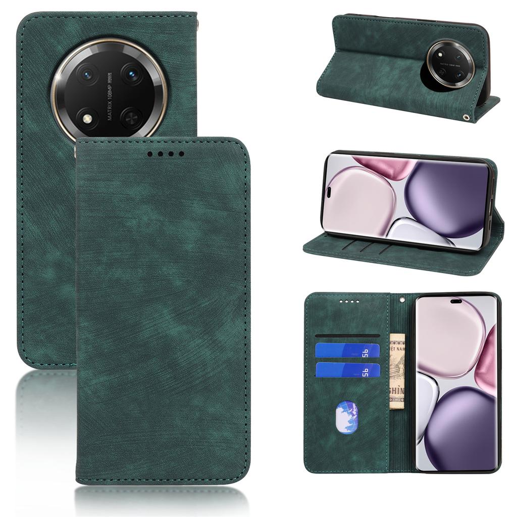 For Honor X60 Pro 5G/X9c 5G Case Strong Magnetic Leather Wallet Phone Cover with Striped Texture