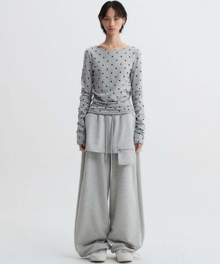 Diaeneseualumeon Skirt Layered Sweatpants Gray