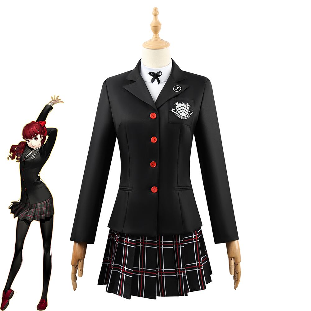 Game Persona 5 Ren Amamiya Akira Kurusu Kostum Cosplay Men's School Uniform Unisex Halloween Suit Coat Party Black Uniform Set