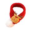 Santa Claus Puppy Kitten Christmas Scarf Elk Pet Color Blocked Scarf Pet Warm Knitted Scarf  Autumn