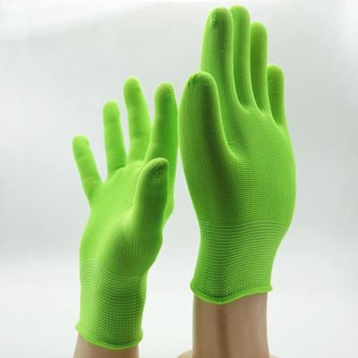 Atmungsaktive Arbeitshandschuhe, Neongrün Elastische Handschuhe für Gartenarbeit Reinigung, Bequeme Sicherheitshandschuhe für Männer Frauen, Praktische Hand