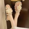 Fashion Beautiful Flower Toe Sandals and Slippers for Women in Summer 2025 New Style with Skirt Soft-soled Beach Flat Shoes
