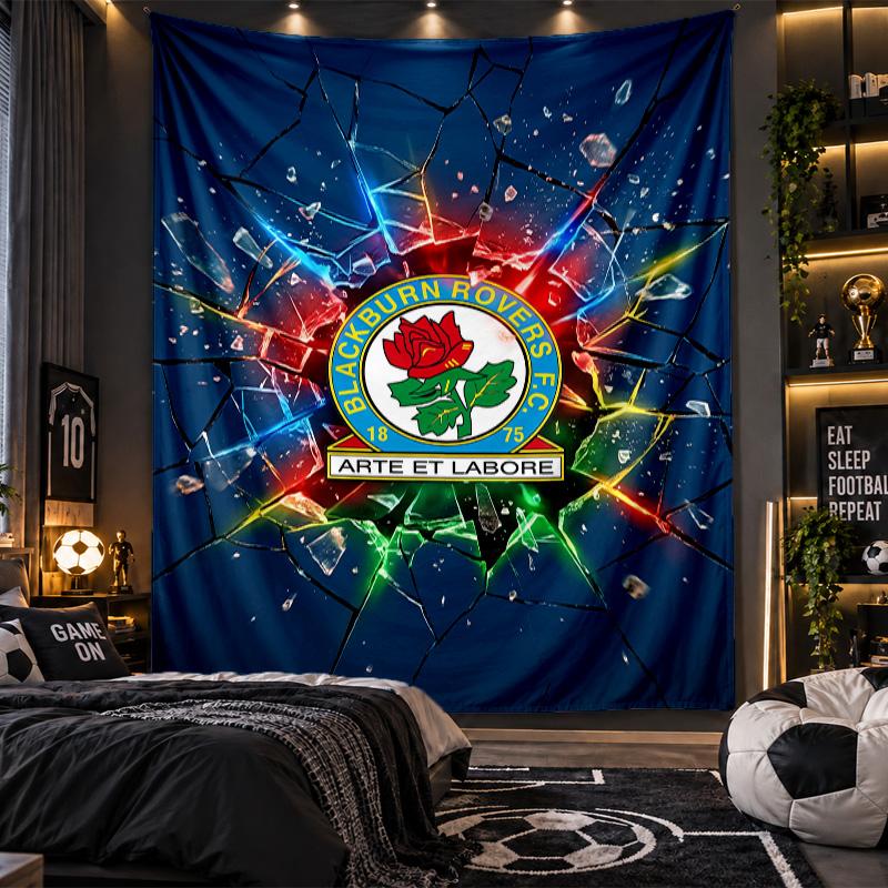 Wall Hanging Tapestry Blackburn Rovers Football Print Cloth for Living Room Bedroom Home Decor