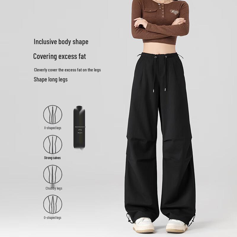 Women's High-Waist Water-Repellent Drawstring Cargo Pants