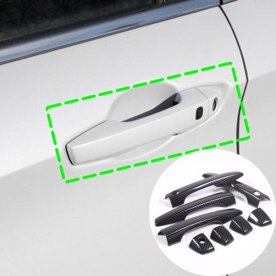 Carbon Fiber ABS Side Door Handle Cover Trim For Mitsubishi Outlander 23-24