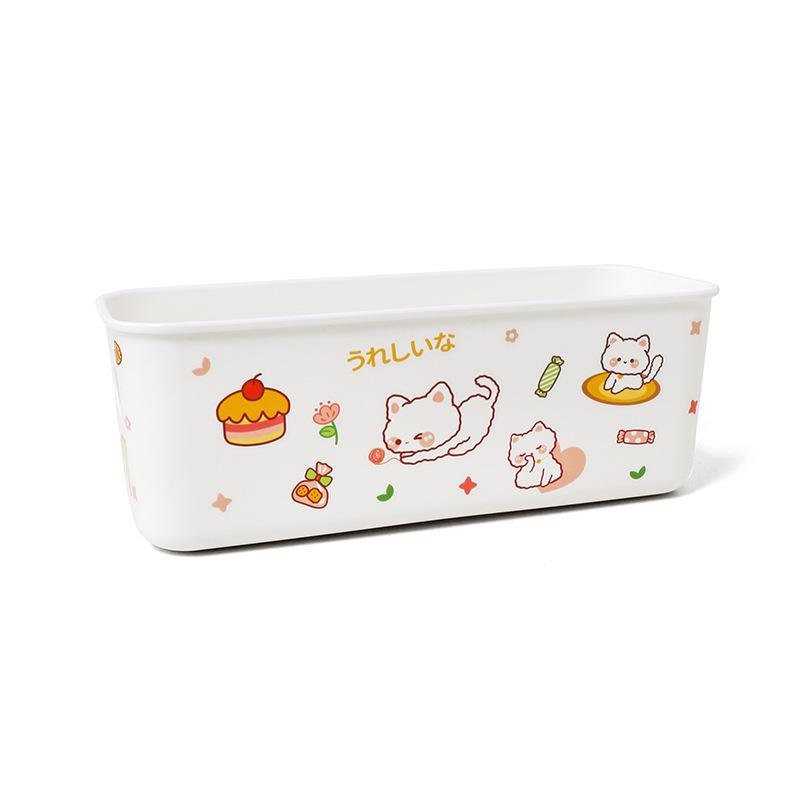 Minimalistický stolní úložný box pro koleje: Držák na mobilní telefon a košík-organizér na kosmetiku