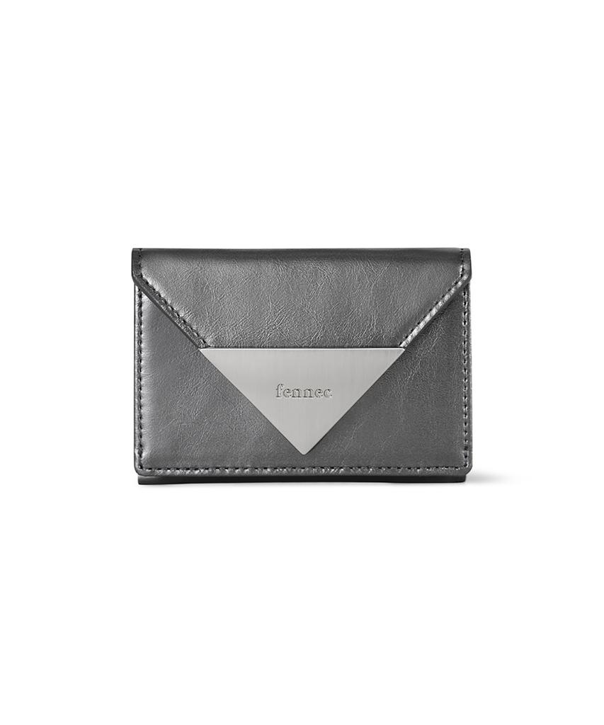 Fennec Crinkle Triangle Triple Wallet - Metal Gray