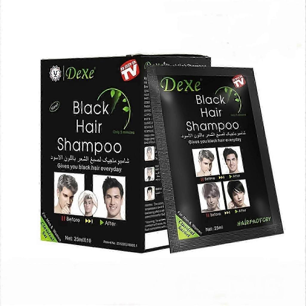 2025 Dexe 5-Minute Instant Black Hair Dye Shampoo - Quick & Easy for All Hair Types