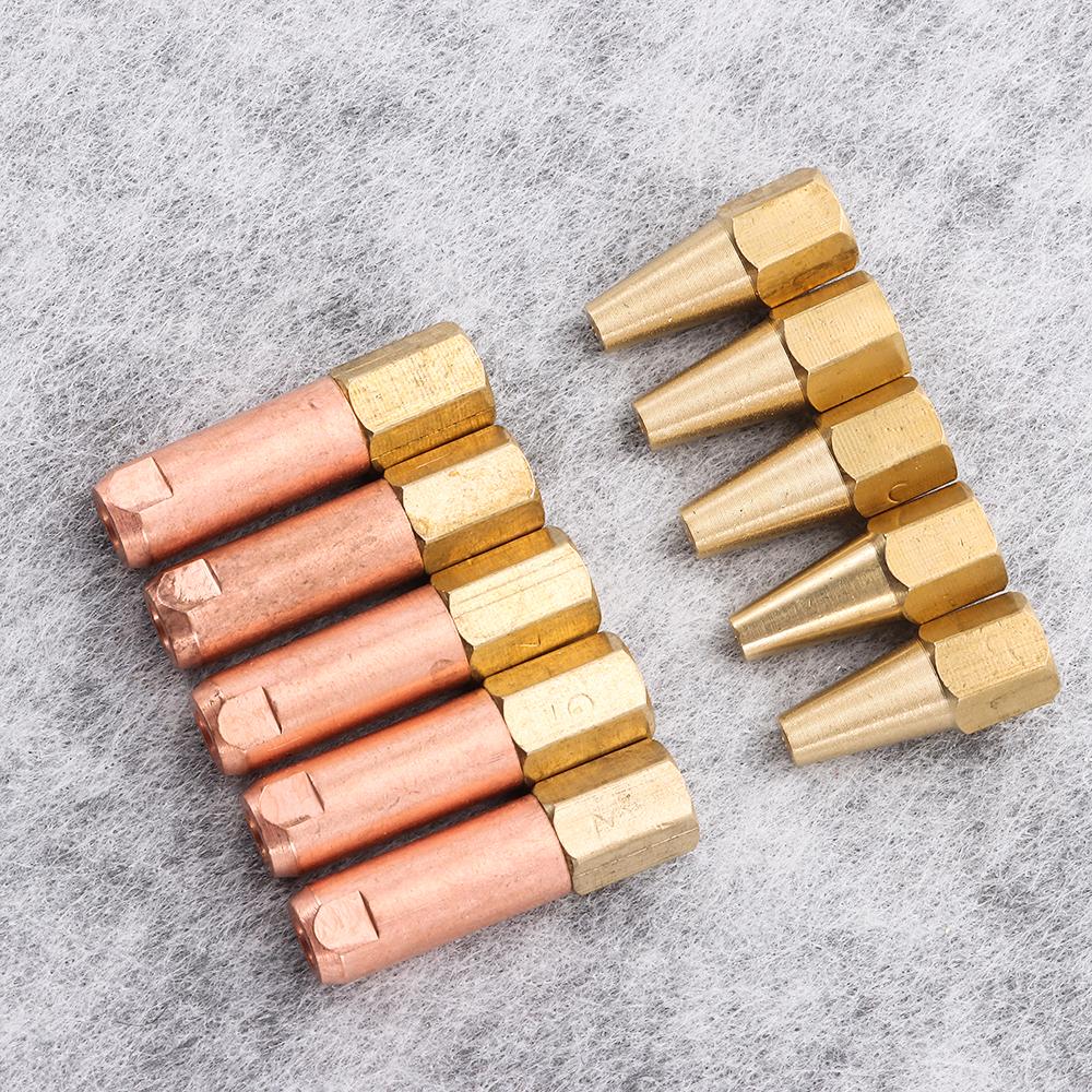 5pcs Cutting Pure Copper Welding Accessory Oxygen Welding Gas Brazing Torch Nozzle H01-2 Torch Tip
