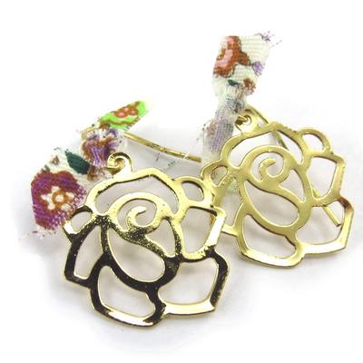 [K0961] - Golden 'Rosa Romantica' Designer Earrings