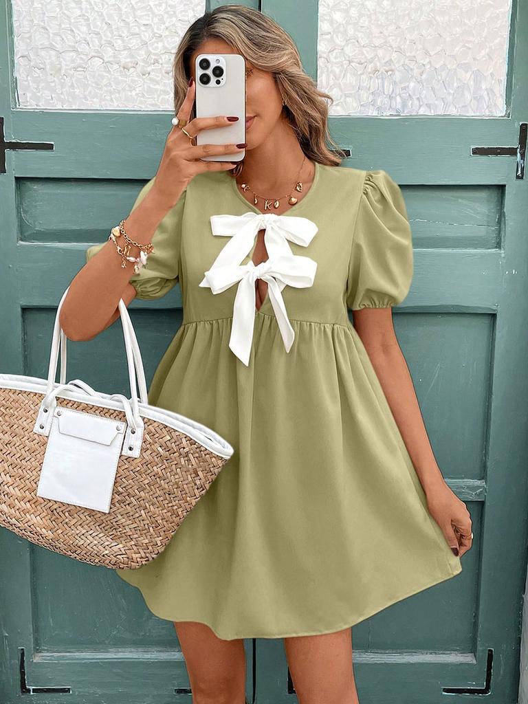 Women's Autumn New Dress One-Shoulder Solid Color Waist Slim Fit A-Line Dress