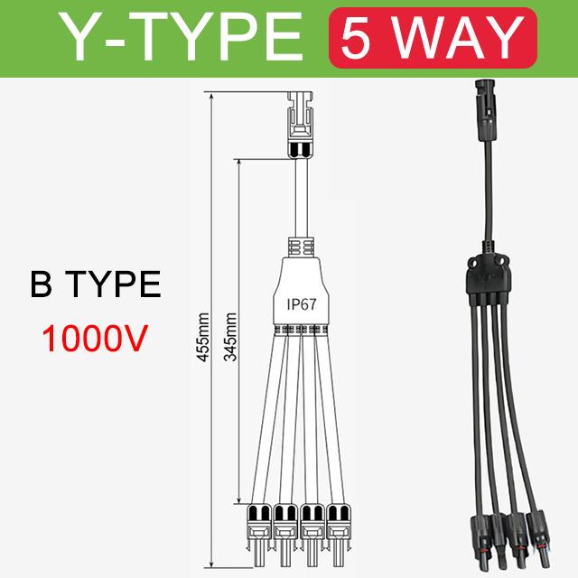 1/5/20/100 Sets Photovoltaic Solar Connector 1000V 30A Male Female 3-Way 4-Way 5-Way Plug DC PV Y Type 1 To 2/3/4 Adapter