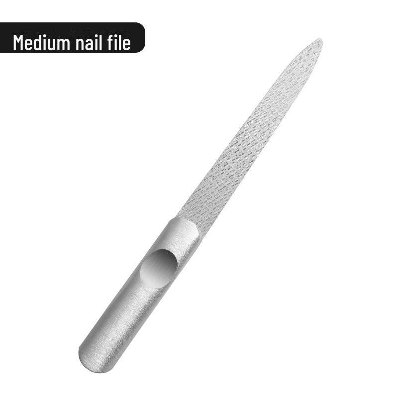 

Набор пилочек для ногтей из нержавеющей стали и вилочек для удаления омертвевшей кожи с камнем для маникюра Littleston nail file 92mm