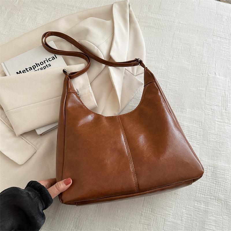 Stylish Large Capacity Spring Shoulder Bag For Women Vintage Chic Tote In Black Brown And Khaki