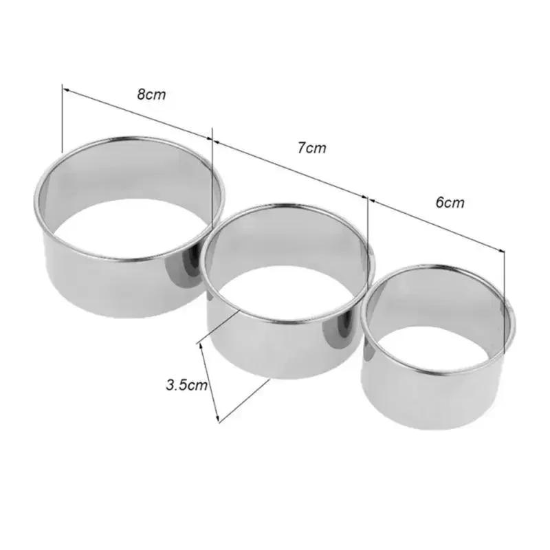 Round Dumplings Wrappers Molds Set, Cookie Pastry Wrapper Dough Cutting Tool, 3pcs Kitchen Gadgets Stainless Steel Cutter Maker