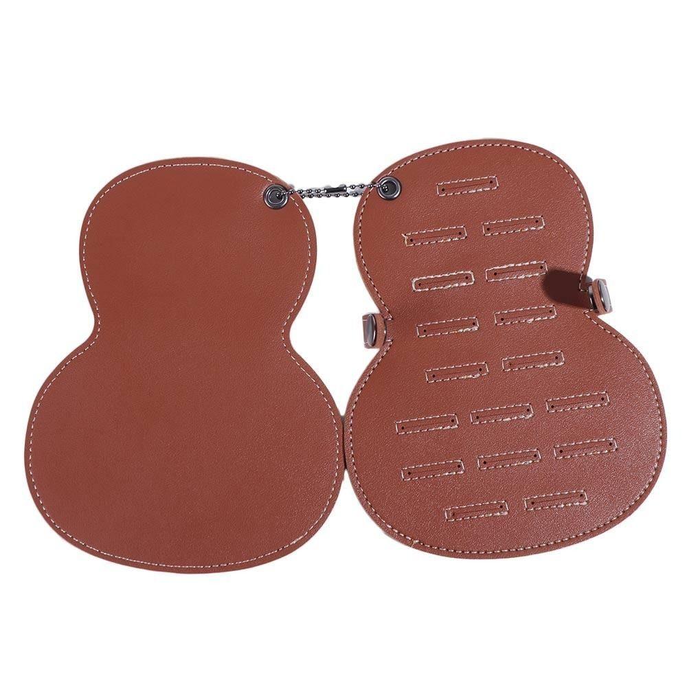 Leather Guitar Pick Holder Bag Guitar Shaped Guitar Pick Clip Gift Guitar Plectrums Bag  Bass