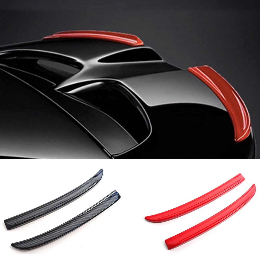 2PCS Rear Spoiler Extension Lip Fins for Mini Cooper F56 F55 2014+ S /JCW Spoiler Red Carbon Fiber Black Color Auto Part Styling