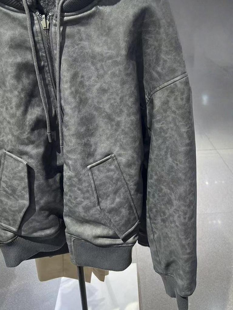 Men's Trendy Reversible Leather-Effect Pilot Jacket - Autumn Collection 0993401