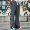 Mens American Hip Hop High Street Loose Paisley Straight Leg Casual Sweatpants