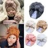 Warm Thick Baby Beanies Ear Warmer Newborn Baby Hats Infant Hat Teddy Fabric Bowknot Headband