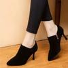 Pointed high heels women's spring and autumn new European and American retro stiletto short boots suede fashion women's boots