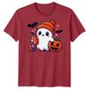 Halloween TShirt Ghost Pumpkin Iced Coffee Spooky Graphic Adults Kids Tee