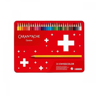 Caran Dash Swiss Color Υδατοδιαλυτά Χρωματιστά Μολύβια 30 Χρωμάτων Μεταλλική Κουτί Υδατοδιαλυτά Χρωματιστά Μολύβια
