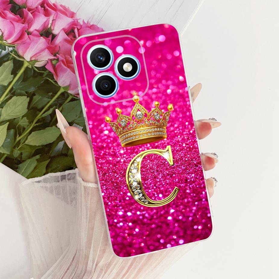 For Honor X8D Case New Fashion Crown Letters Cover 6.77'' Soft Silicone Phone Case For Honor X8d X 8d HonorX8d Back Cover Fundas
