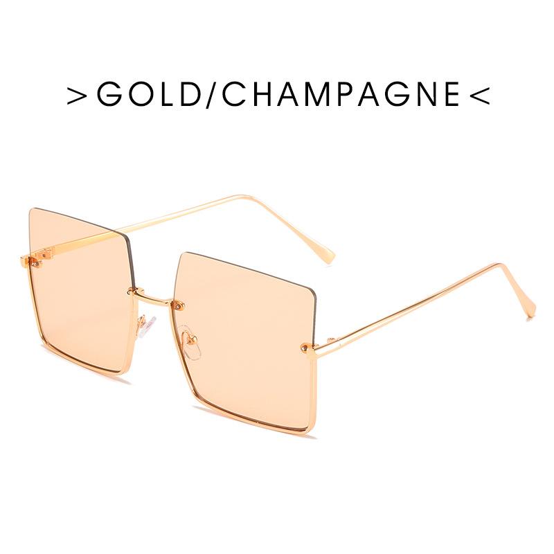 

Y2K Fashion Большие квадратные солнцезащитные очки женские ретро большая оправа металл полуободковые солнцезащитные очки не поляризованные очки