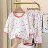 Cotton Kids Clothes Three Quart Sleeve Home  Sleepwear Children's Clothing Boy Girl Autumn Winter Tops Pants Suits Children Sets
